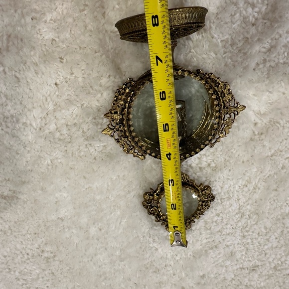 Vintage Stylebuilt NY Gold Ormolu Filigree Ornate Rose Perfume Bottle - Picture 12 of 14